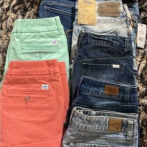 Miss Me Jean Shorts - Blue and Light Blue